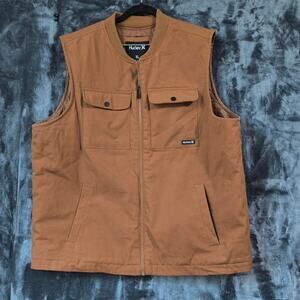 Hurley Thermal Wall Roth Ale Brown/Brun Full-Zip Vest, H6V148F1XX - Men’s XL